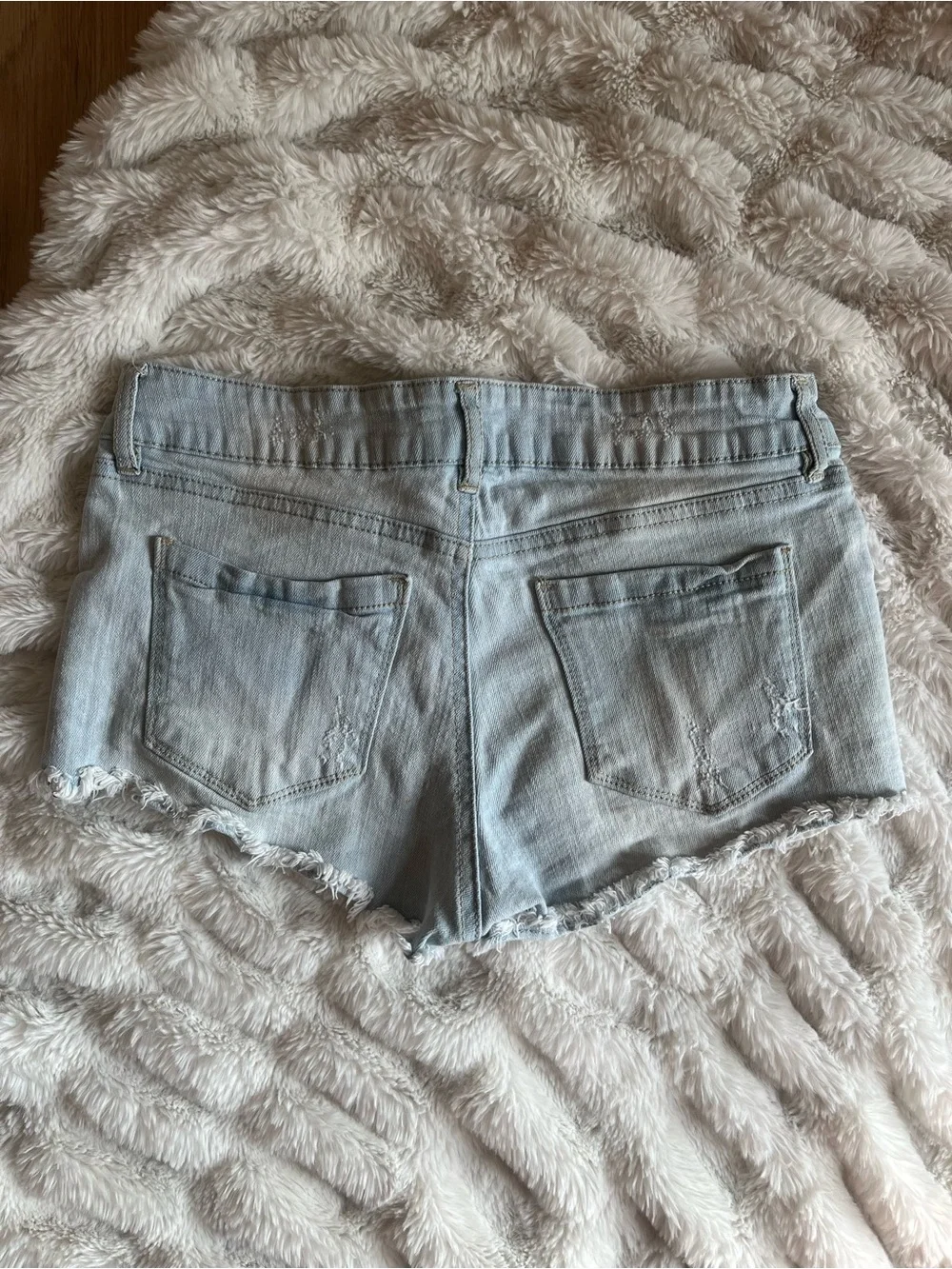 refuge Light Wash Distressed Denim Cutoff Shorts